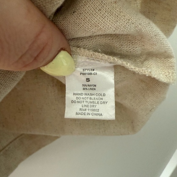 Natural beige linen romper - size Small (S) - Picture 7 of 7